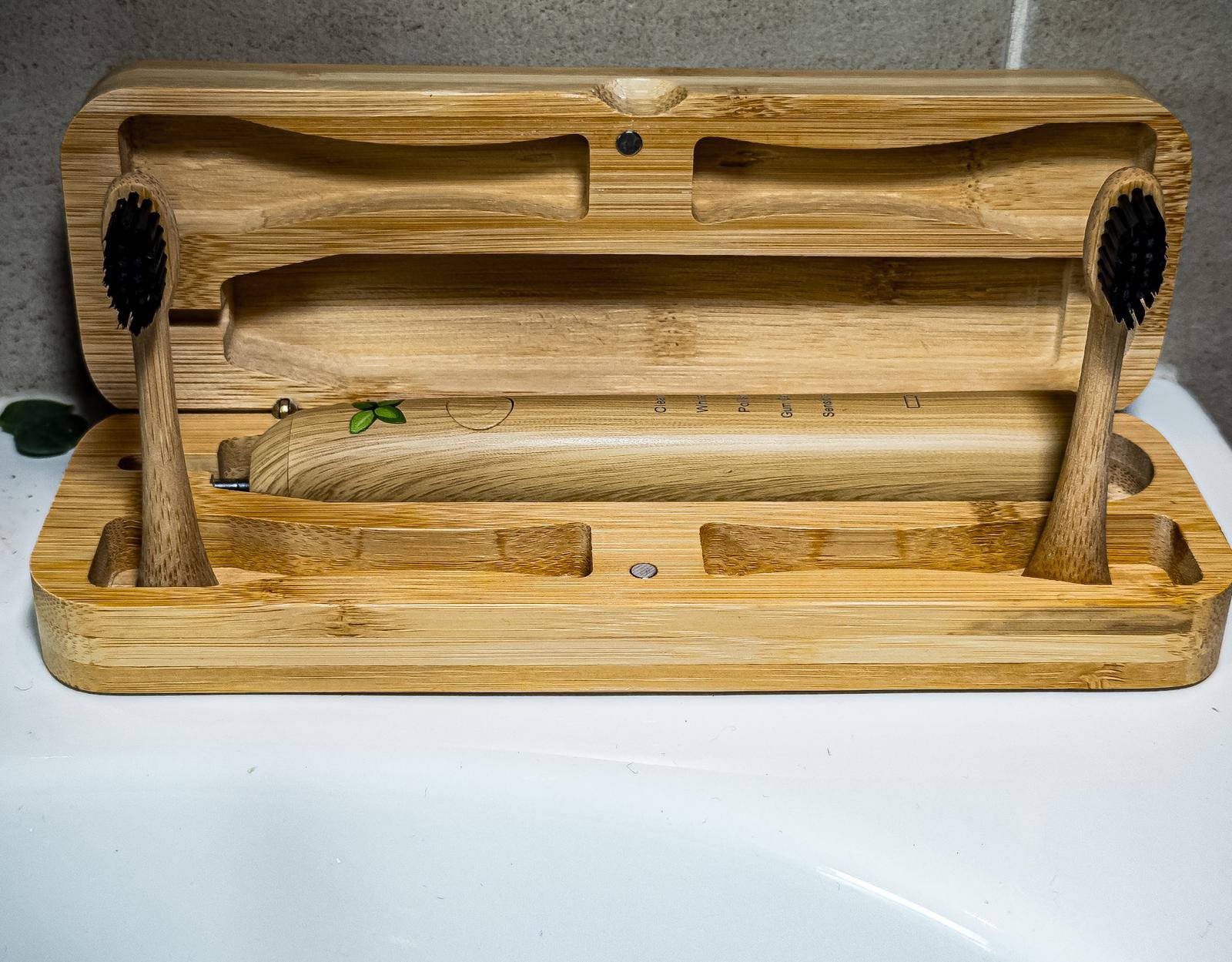 View details for Bamboo Storage/travel box for electric toothbrush. Sonicare and IPX-7 Compatible 