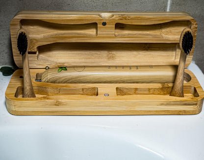 View details for Bamboo Storage/travel box for electric toothbrush. Sonicare and IPX-7 Compatible 